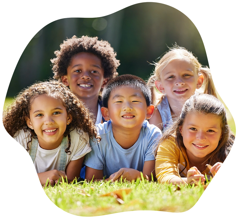 group of young kids playing in the park